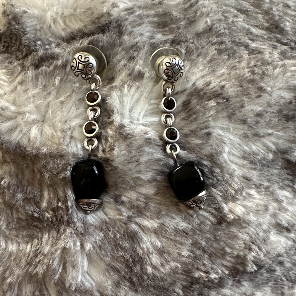 Brighton Black and Silver Drop Earrings